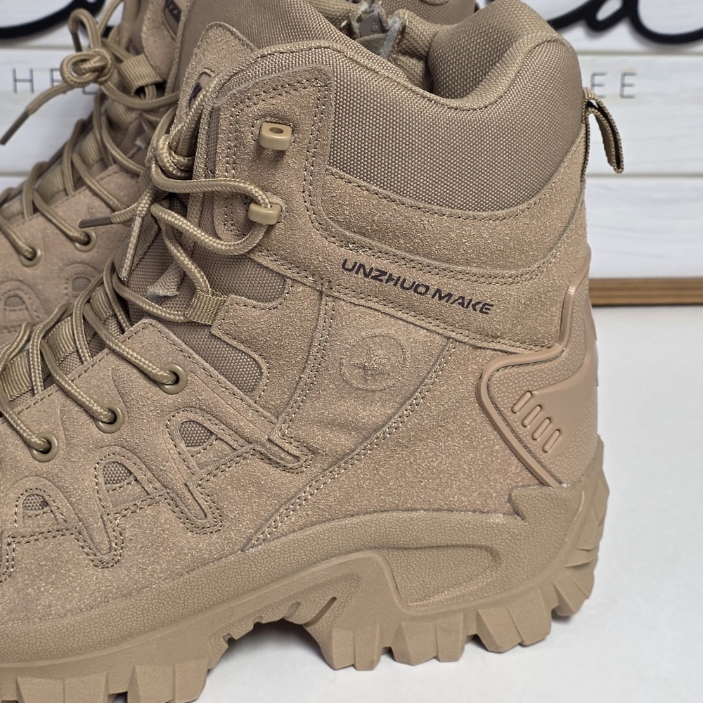 Unzhuo Make 5.11 Tactical Boots Mens 12 Beige Leather Lace Up Ankle Outdoor 46 - Picture 7 of 16
